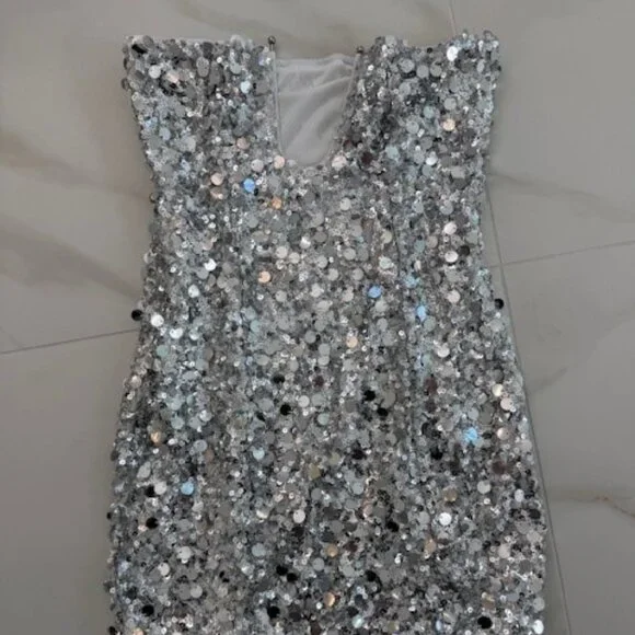 SHEIN Sequin Strapless Dress Size Small - Picture 5 of 8